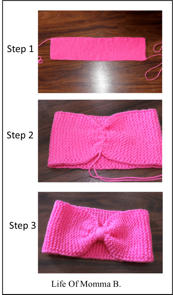 gathered headband step by step
