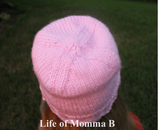 Easy Charity Hat - top view