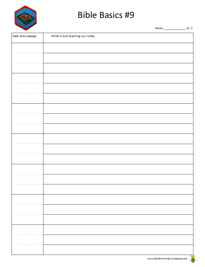 Bible Basics #9 printable worksheet | Life of Momma B