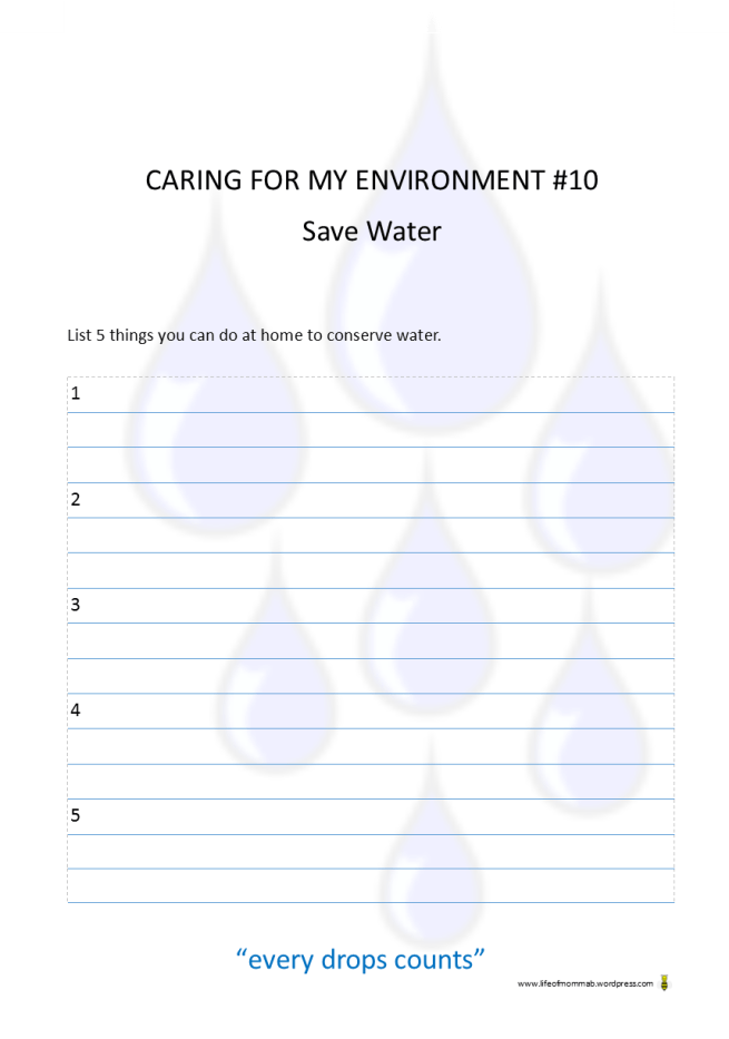 Caring for my Environment #10 printable | Life of Momma B